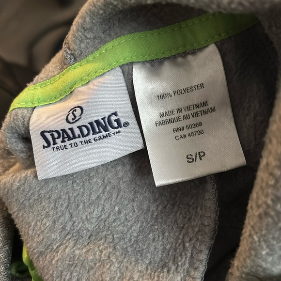 SPALDING Grey  Fleece hoodie Sweater Size Small - Picture 4 of 11